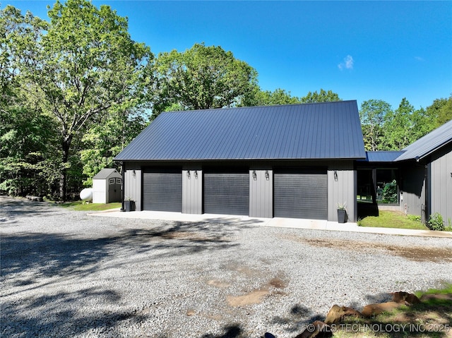 117700 S 4214th Rd, Eufaula, OK 74432 - garage featuring driveway and a storage unit