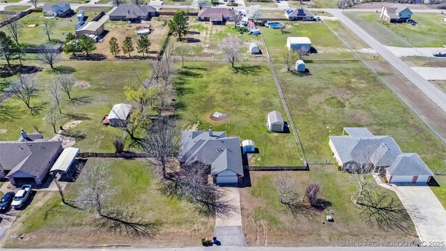 11762 N 156th E Ave, Collinsville, OK 74021 - aerial view of property and surrounding area with nearby suburban area