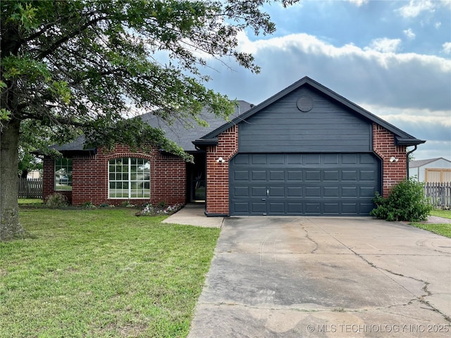 11762 N 156th E Ave, Collinsville, OK 74021 - single story home with brick siding, a garage, concrete driveway, and roof with shingles