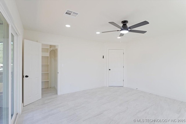 62 Jolene Reid Rd, Mead, OK 73449 - empty room with recessed lighting, visible vents, and ceiling fan
