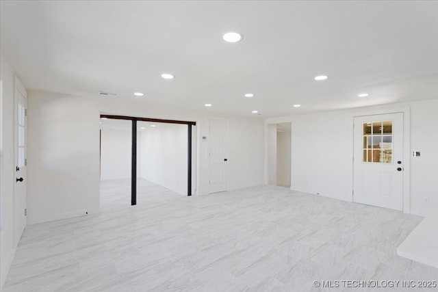 62 Jolene Reid Rd, Mead, OK 73449 - below grade area featuring recessed lighting and visible vents