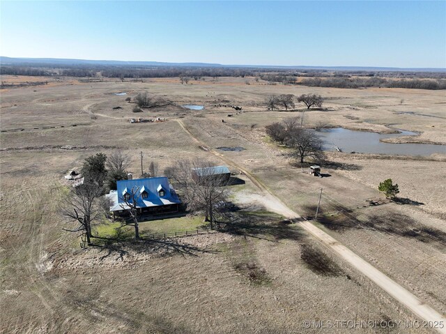 aerial view featuring a rural view