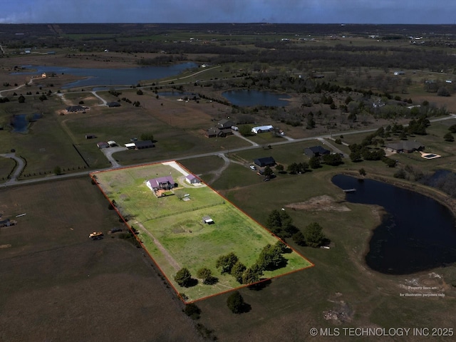 9097 N 50th W St, Sperry, OK 74073 - bird's eye view featuring a water view