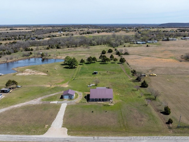 9097 N 50th W St, Sperry, OK 74073 - drone / aerial view featuring a water view and a rural view