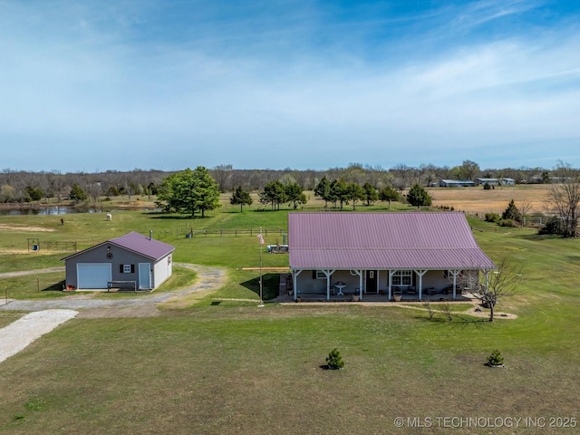 9097 N 50th W St, Sperry, OK 74073 - bird's eye view with a rural view