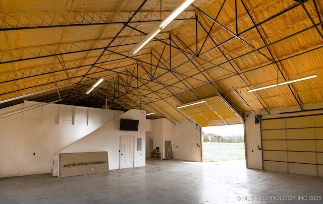 garage with electric panel