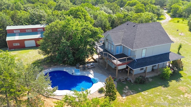 76 Cris, Durant, OK 74701 - view from above of property featuring a pool and a forest