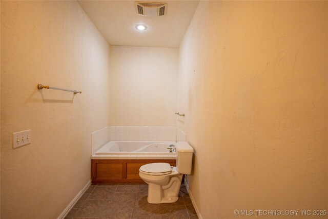 2 Aspen, Davis, OK 73030 - full bathroom with tile patterned flooring, toilet, baseboards, visible vents, and a bath