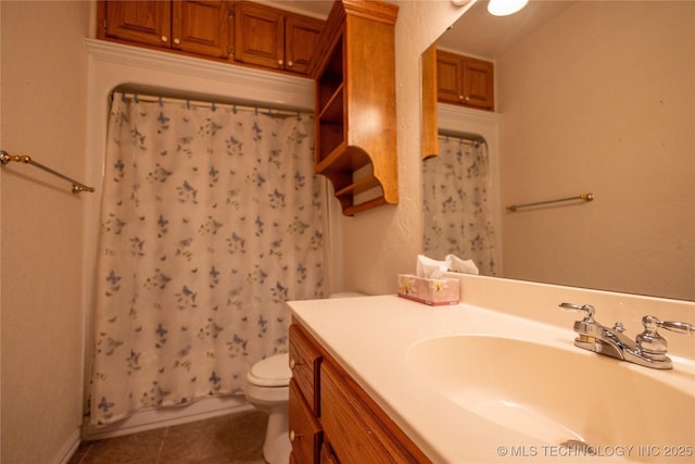 2 Aspen, Davis, OK 73030 - full bathroom with a shower with curtain, toilet, tile patterned flooring, and vanity