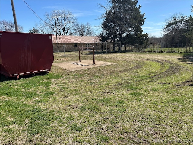 view of yard with fence