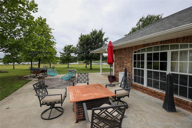 view of patio with outdoor dining area