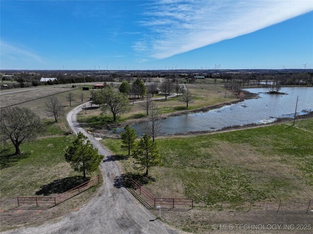 property view of water featuring a rural view