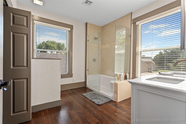 121 F SW, Ardmore, OK 73401 - bathroom with hardwood / wood-style floors and vanity