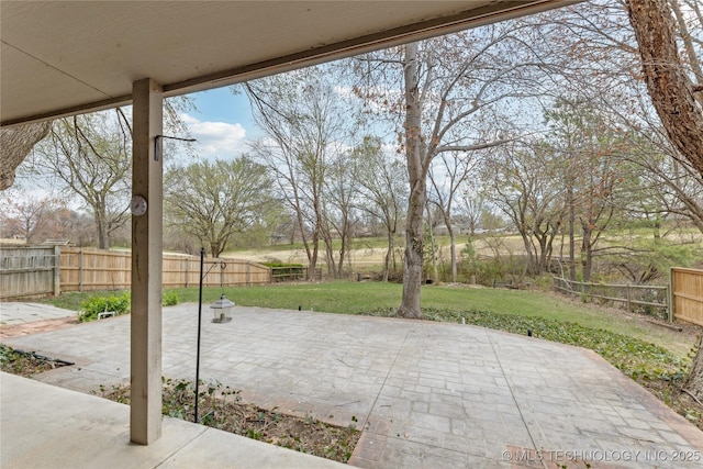 view of patio / terrace featuring a fenced backyard