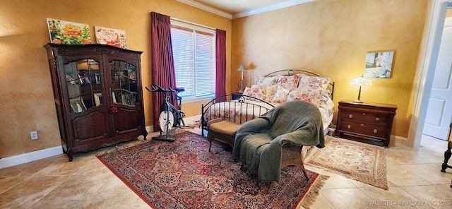 23280 E Horseshoe Bend Rd, Park Hill, OK 74451 - bedroom featuring crown molding and tile patterned floors