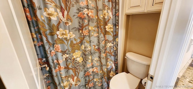 23280 E Horseshoe Bend Rd, Park Hill, OK 74451 - full bath featuring toilet and a shower with shower curtain