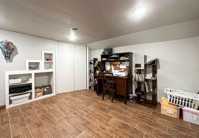 office featuring wood finish floors