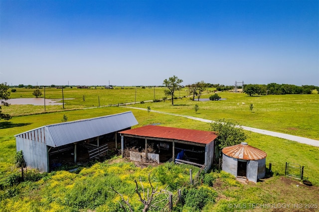 drone / aerial view featuring a rural view