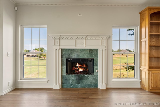 8315 N 99th E Ave, Owasso, OK 74055 - detailed view of wood finished floors and a premium fireplace