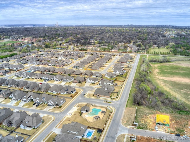 drone / aerial view featuring a residential view