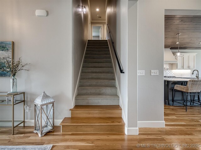 5519 E 123rd St S, Bixby, OK 74008 - stairs with wood finished floors and baseboards