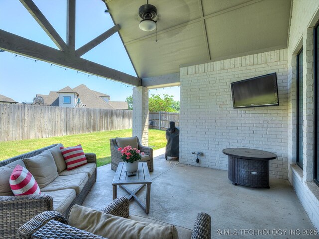 5519 E 123rd St S, Bixby, OK 74008 - view of patio featuring outdoor lounge area and a grill