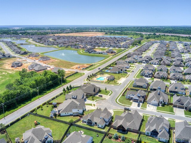 5519 E 123rd St S, Bixby, OK 74008 - aerial view of property's location featuring a nearby body of water and nearby suburban area