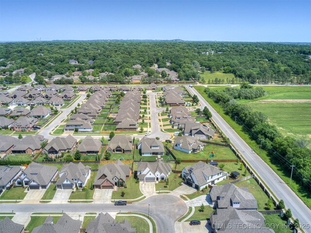 5519 E 123rd St S, Bixby, OK 74008 - aerial overview of property's location featuring nearby suburban area