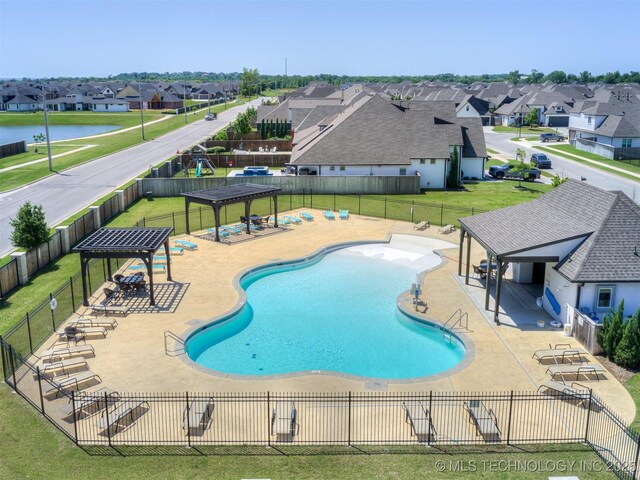 5519 E 123rd St S, Bixby, OK 74008 - community pool featuring a residential view, a gazebo, and a patio