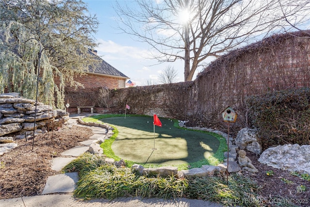 view of yard featuring a fenced backyard