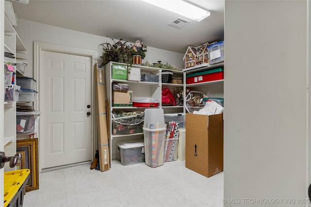 storage room featuring visible vents