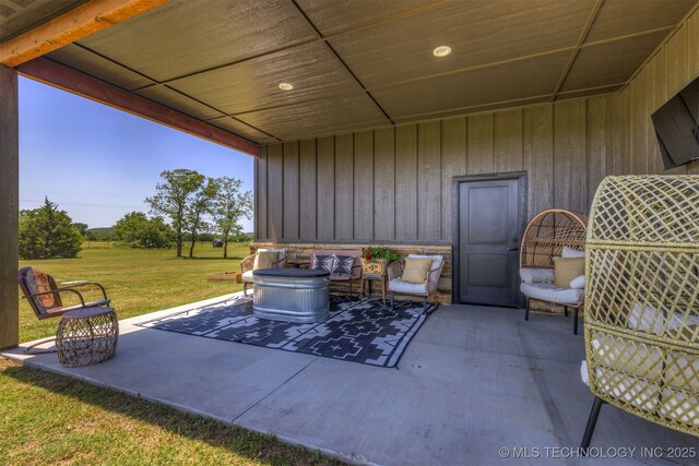 22450 S Rocky Ridge Ln, Claremore, OK 74019 - view of patio featuring an outdoor hangout area