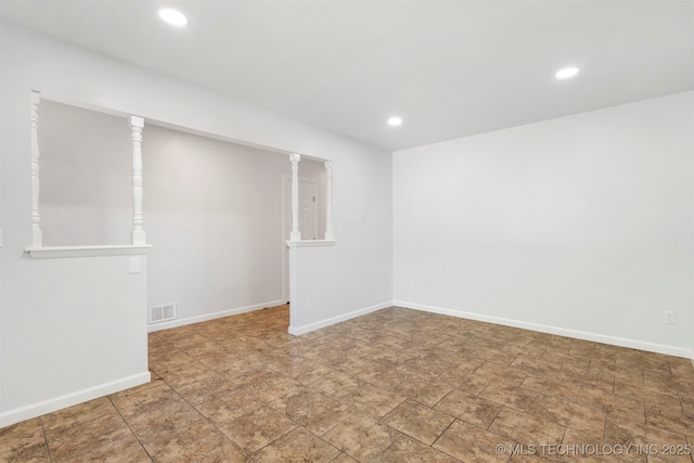 212 W 17th St, Owasso, OK 74055 - interior space with baseboards, recessed lighting, and visible vents