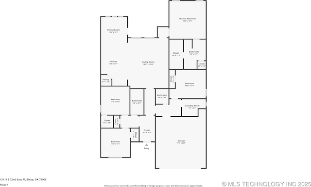 13119 S 72nd E Pl, Bixby, OK 74008 - floor plan