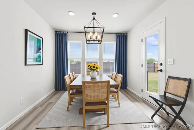 13119 S 72nd E Pl, Bixby, OK 74008 - dining space with a chandelier, light wood finished floors, and recessed lighting