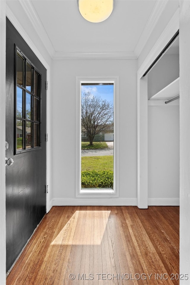 5729 E 24th Pl S, Tulsa, OK 74114 - entryway with a wealth of natural light, wood finished floors, and ornamental molding