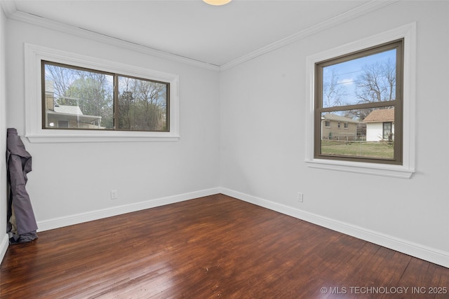 5729 E 24th Pl S, Tulsa, OK 74114 - empty room with ornamental molding, baseboards, and wood finished floors