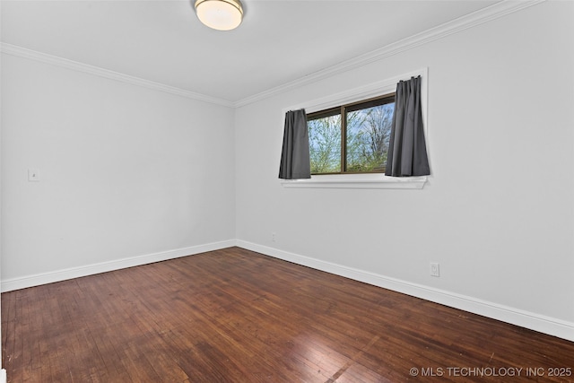 5729 E 24th Pl S, Tulsa, OK 74114 - empty room featuring baseboards, ornamental molding, and hardwood / wood-style flooring