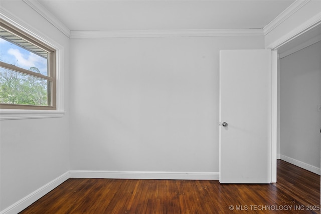 5729 E 24th Pl S, Tulsa, OK 74114 - empty room with baseboards, wood finished floors, and crown molding