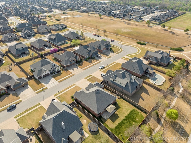 drone / aerial view with a residential view