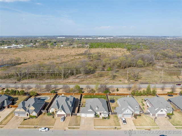aerial view with a residential view
