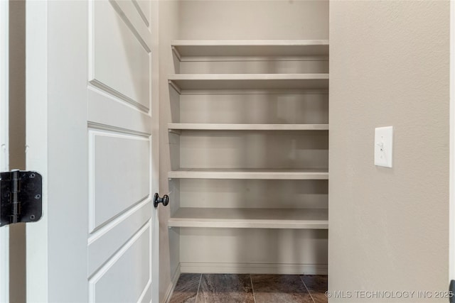 storage area with a sauna
