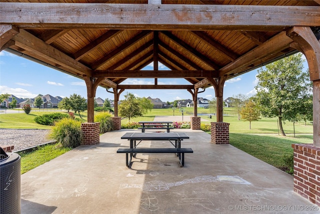exterior space featuring a gazebo