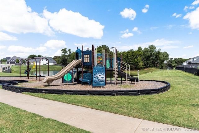 community playground with a yard