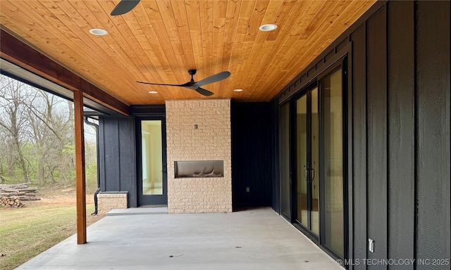 30303 E 59th St S, Broken Arrow, OK 74014 - view of patio featuring a ceiling fan