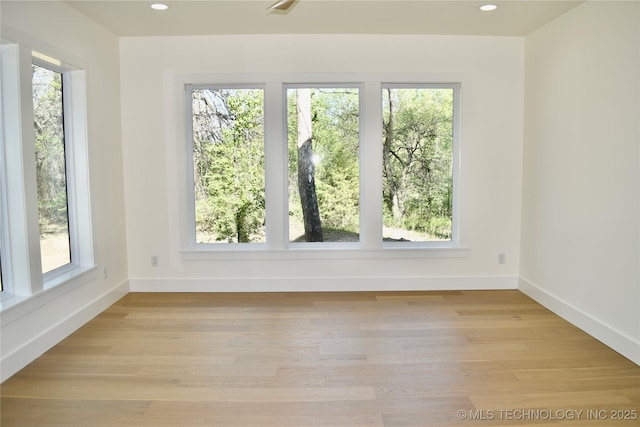 30303 E 59th St S, Broken Arrow, OK 74014 - empty room featuring recessed lighting and light wood finished floors