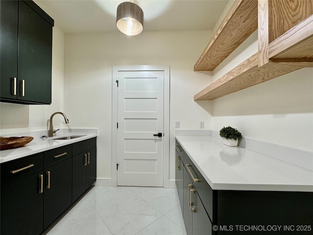 30303 E 59th St S, Broken Arrow, OK 74014 - washroom featuring a sink and light marble finish floors