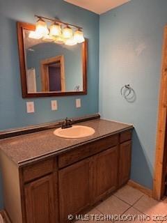 bathroom featuring tile patterned floors and vanity