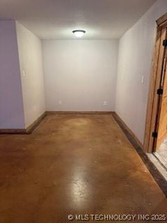 below grade area with baseboards