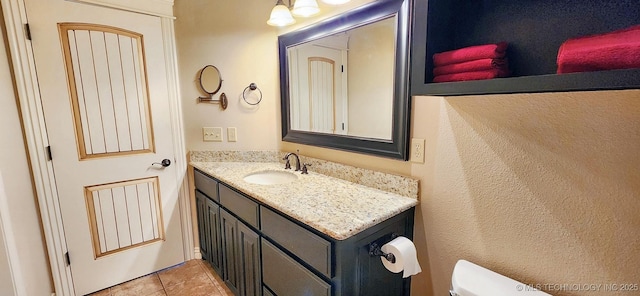 870 Cherry Springs Dr, Tahlequah, OK 74464 - half bathroom with vanity and tile patterned flooring